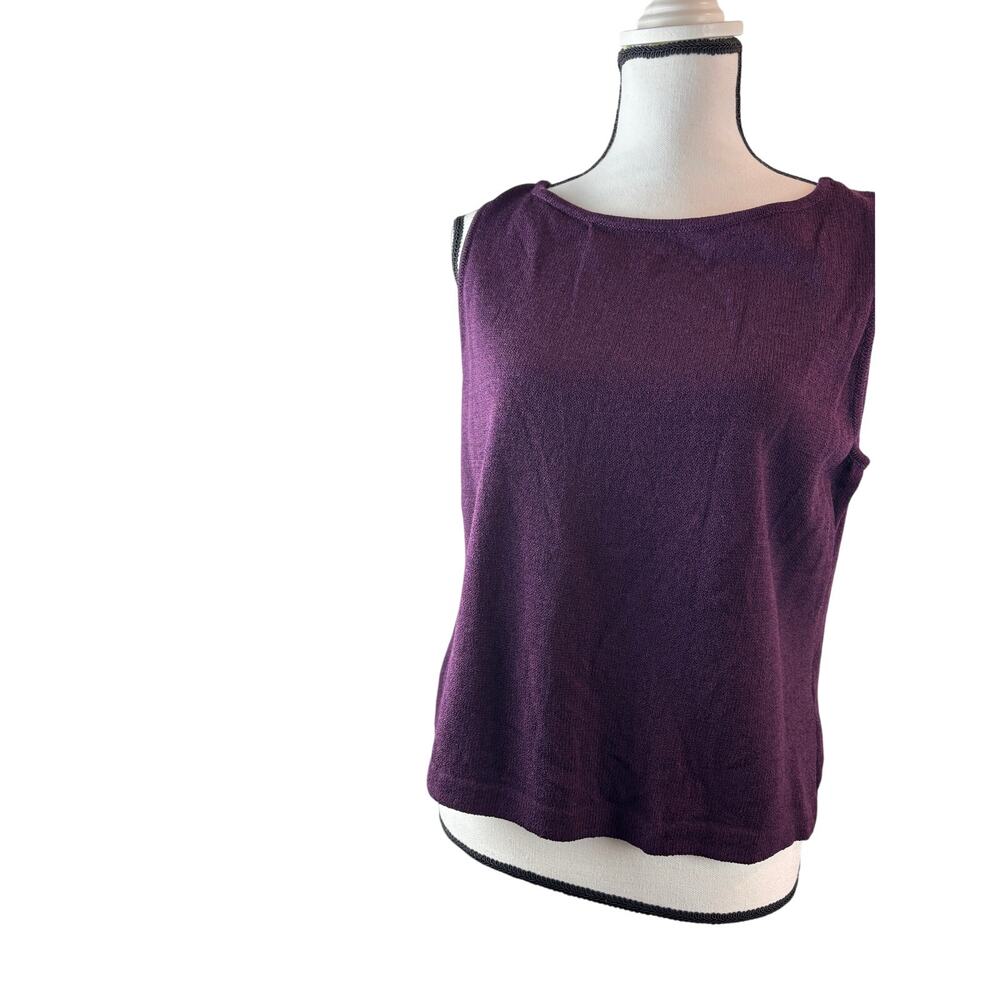 St. John Knit Classic Tank Top Size L Amethyst Purple